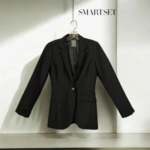 Smart Set, Classic Single-Button Black Blazer, Size 0